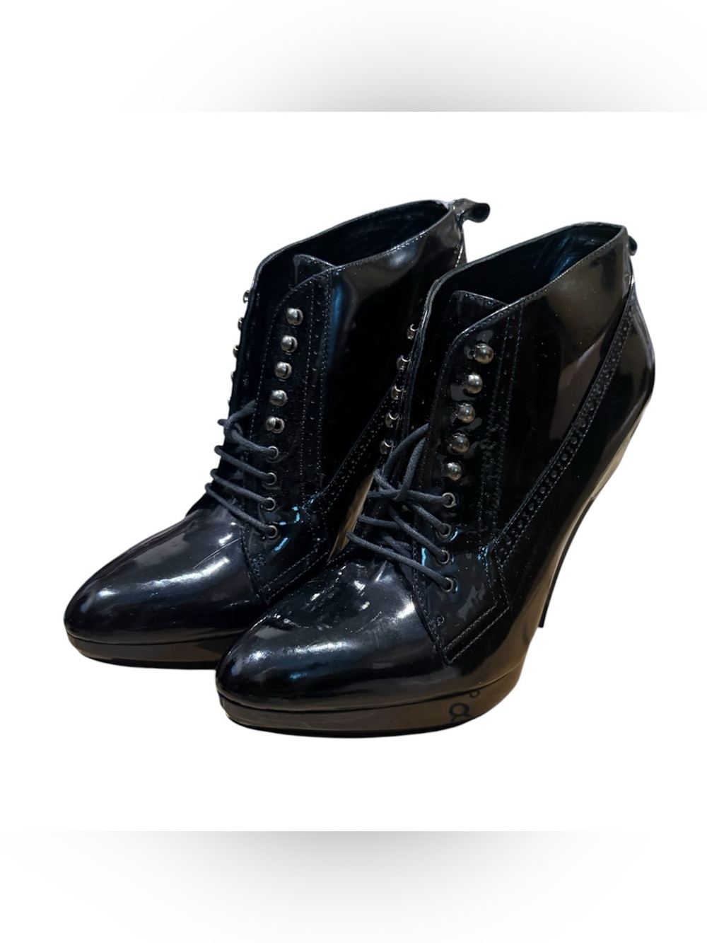 Burberry Prorsum Black Patent Leather Lace-Up Boot 40.5 / 8 - 8.5 US RARE - Picture 2 of 9